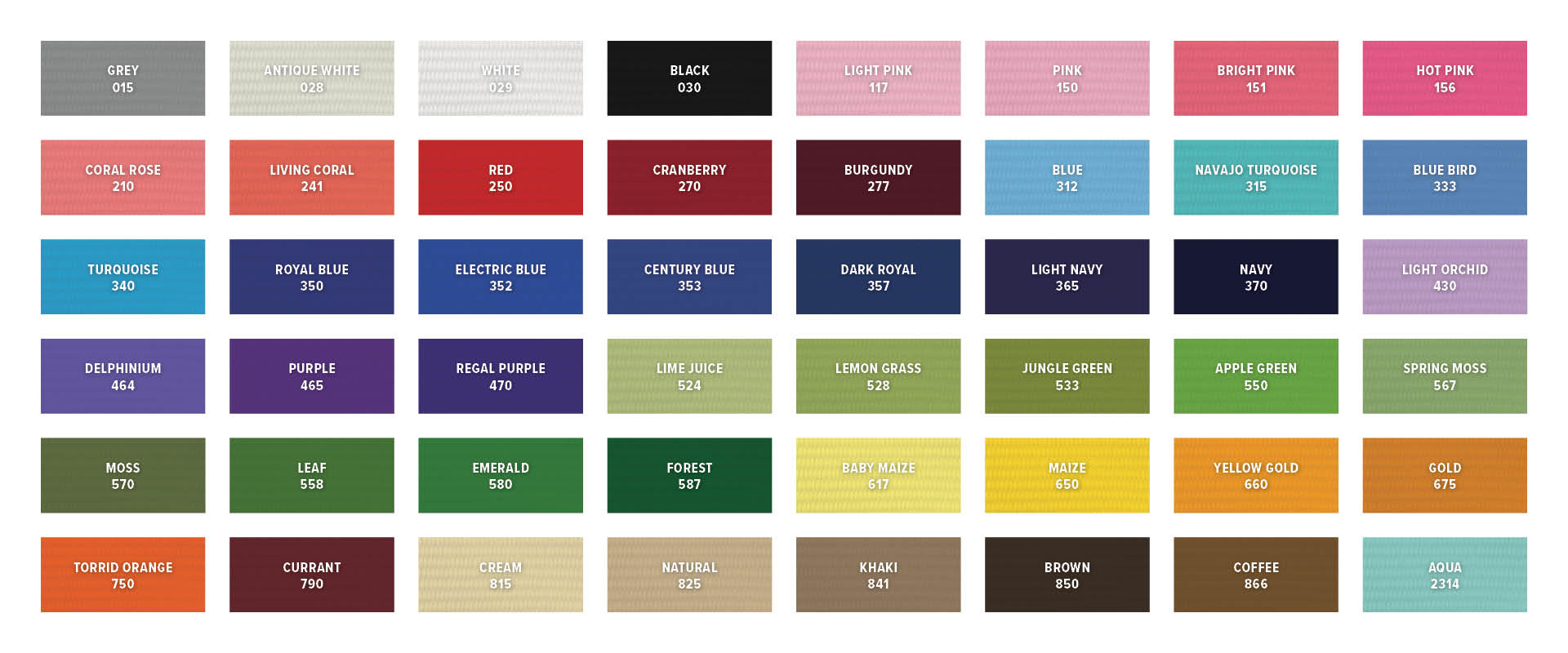 Ribbon colors options